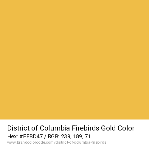 District of Columbia Firebirds's Gold color solid image preview
