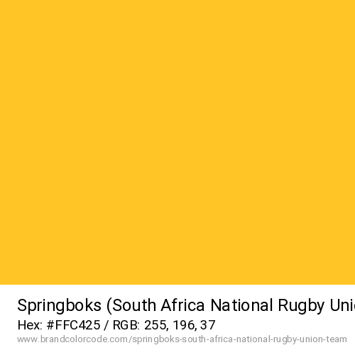 Springboks (South Africa National Rugby Union Team)'s Yellow color solid image preview