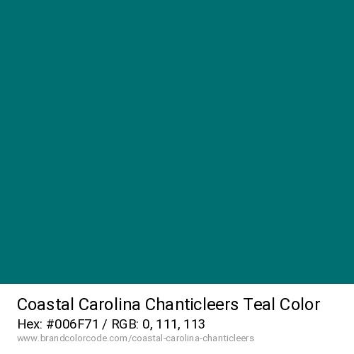 Coastal Carolina Chanticleers's Teal color solid image preview