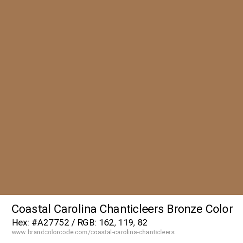 Coastal Carolina Chanticleers's Bronze color solid image preview