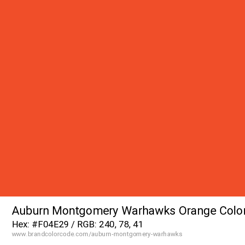Auburn Montgomery Warhawks's Orange color solid image preview