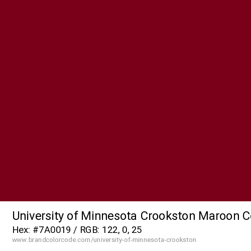 University of Minnesota Crookston's Maroon color solid image preview
