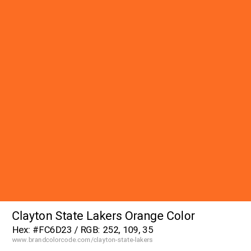 Clayton State Lakers's Orange color solid image preview