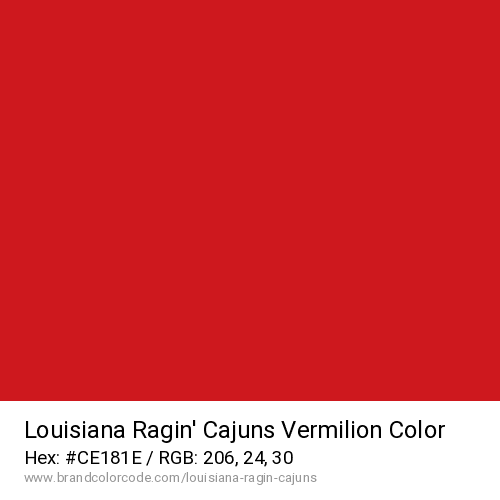 Louisiana Ragin’ Cajuns's Vermilion color solid image preview