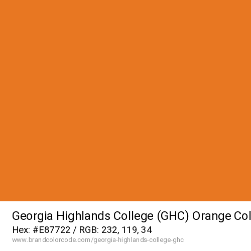 Georgia Highlands College (GHC)'s Orange color solid image preview