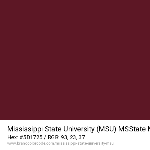 Mississippi State University (MSU)'s MSState Maroon color solid image preview