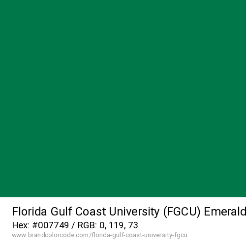 Florida Gulf Coast University (FGCU)'s Emerald Green color solid image preview