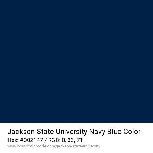 Jackson State University's Navy Blue color solid image preview