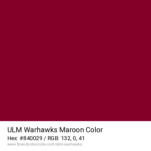 ULM Warhawks's Maroon color solid image preview