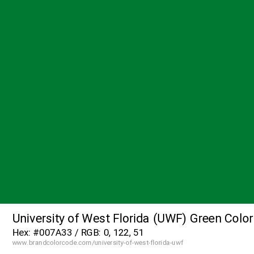 University of West Florida (UWF)'s Green color solid image preview
