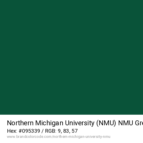 Northern Michigan University (NMU)'s NMU Green color solid image preview