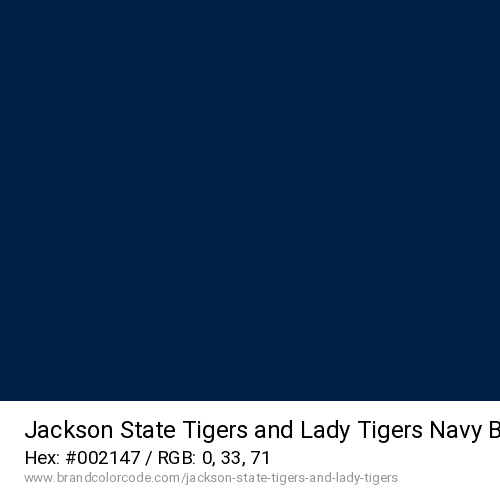 Jackson State Tigers and Lady Tigers's Navy Blue color solid image preview