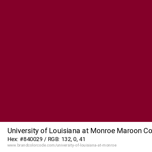 University of Louisiana at Monroe's Maroon color solid image preview