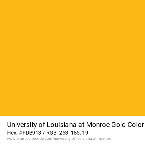 University of Louisiana at Monroe's Gold color solid image preview