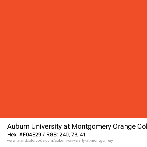 Auburn University at Montgomery's Orange color solid image preview