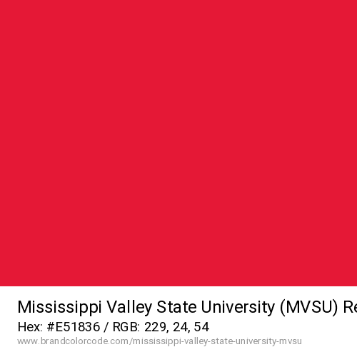 Mississippi Valley State University (MVSU)'s Red color solid image preview