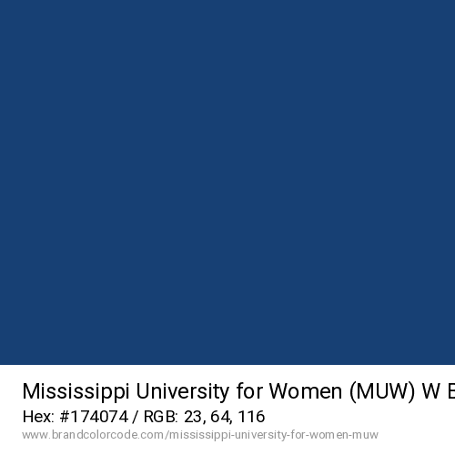 Mississippi University for Women (MUW)'s W Blue color solid image preview