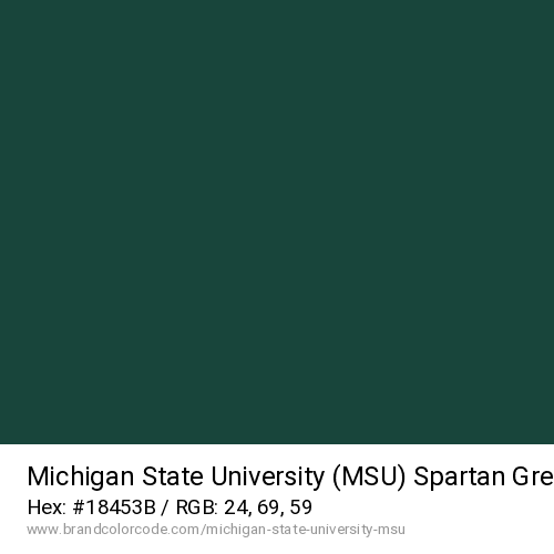Michigan State University (MSU)'s Spartan Green color solid image preview