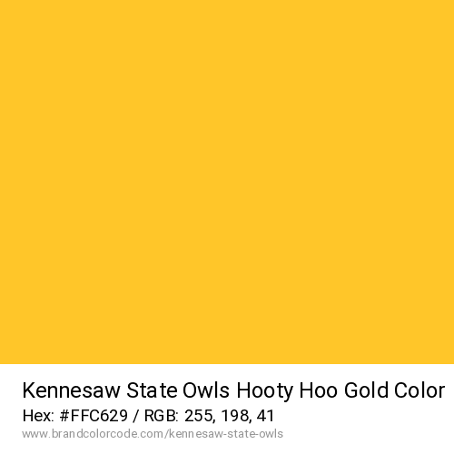 Kennesaw State Owls's Hooty Hoo Gold color solid image preview