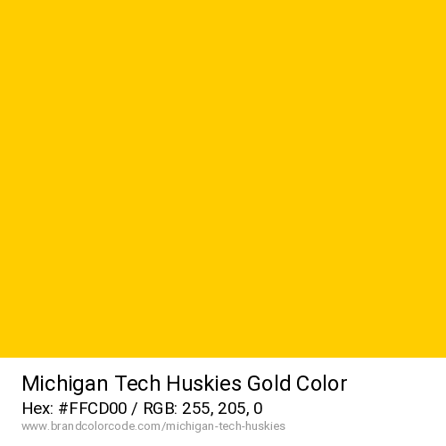 Michigan Tech Huskies's Gold color solid image preview
