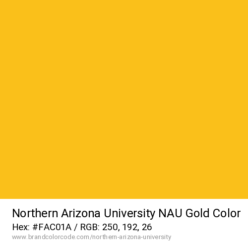 Northern Arizona University's NAU Gold color solid image preview