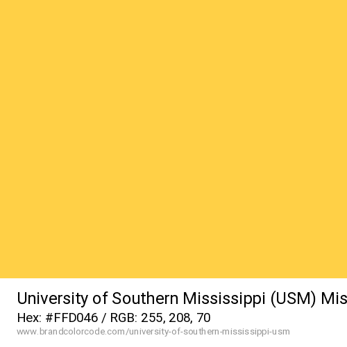 University of Southern Mississippi (USM)'s Miss Gold color solid image preview