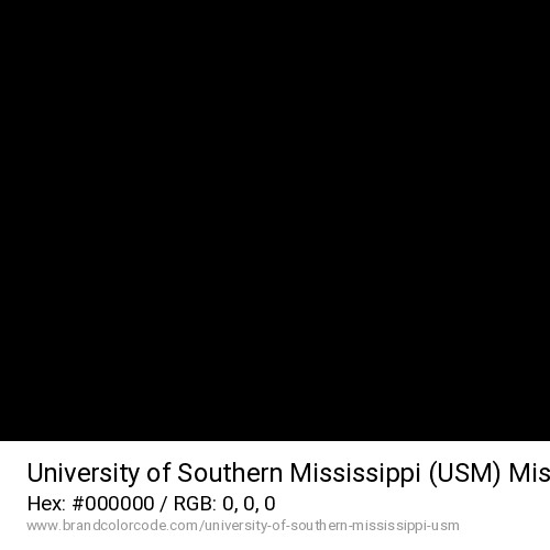 University of Southern Mississippi (USM)'s Miss Black color solid image preview