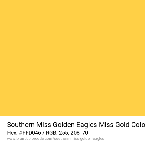 Southern Miss Golden Eagles's Miss Gold color solid image preview