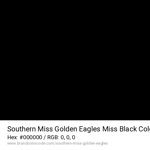 Southern Miss Golden Eagles's Miss Black color solid image preview
