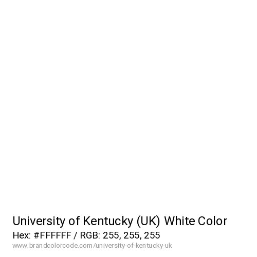 University of Kentucky (UK)'s White color solid image preview