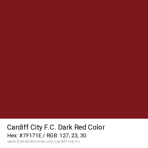 Cardiff City F.C.'s Dark Red color solid image preview