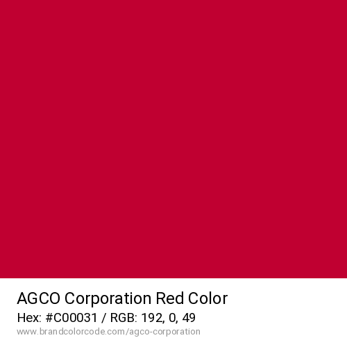 AGCO Corporation's Red color solid image preview