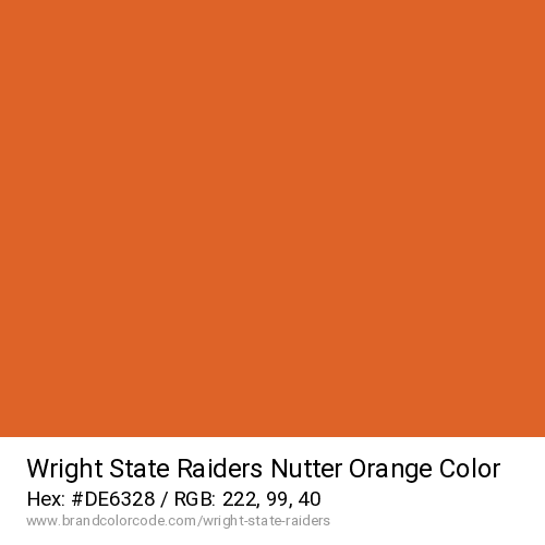 Wright State Raiders's Nutter Orange color solid image preview