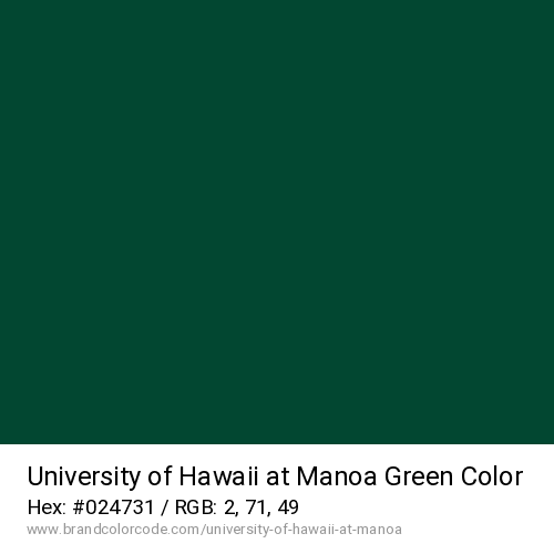 University of Hawaii at Manoa's Green color solid image preview