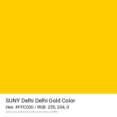 SUNY Delhi's Delhi Gold color solid image preview
