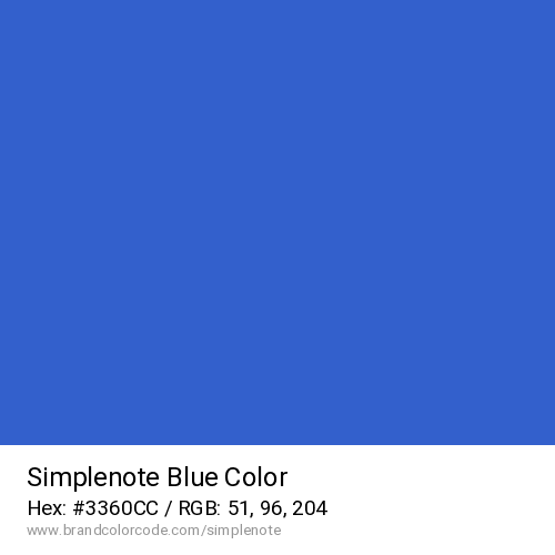 Simplenote's Blue color solid image preview