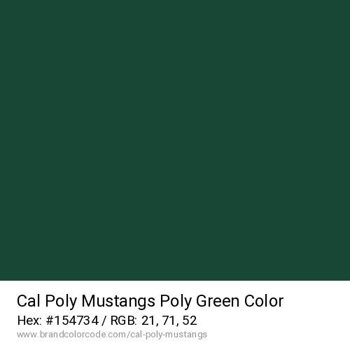 Cal Poly Mustangs's Poly Green color solid image preview