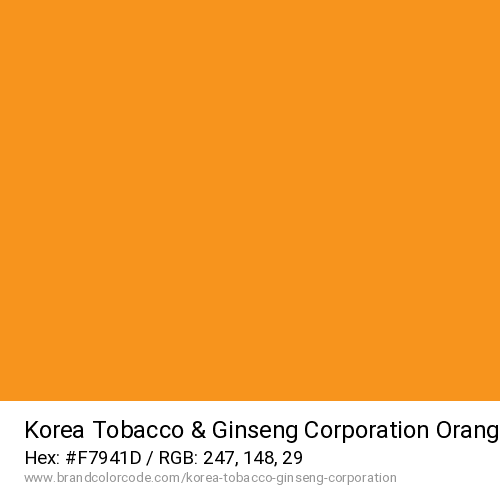 Korea Tobacco & Ginseng Corporation's Orange color solid image preview