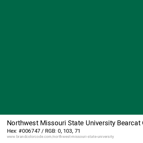 Northwest Missouri State University's Bearcat Green color solid image preview