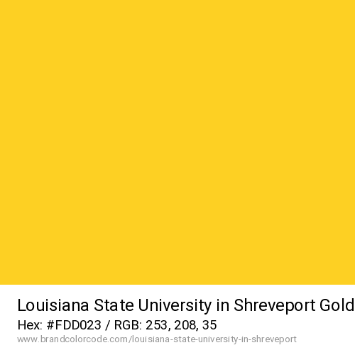 Louisiana State University in Shreveport's Gold color solid image preview