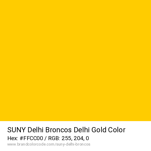 SUNY Delhi Broncos's Delhi Gold color solid image preview