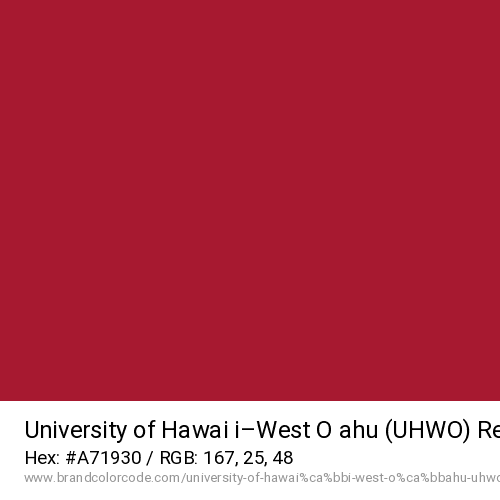 University of Hawaiʻi–West Oʻahu (UHWO)'s Red color solid image preview