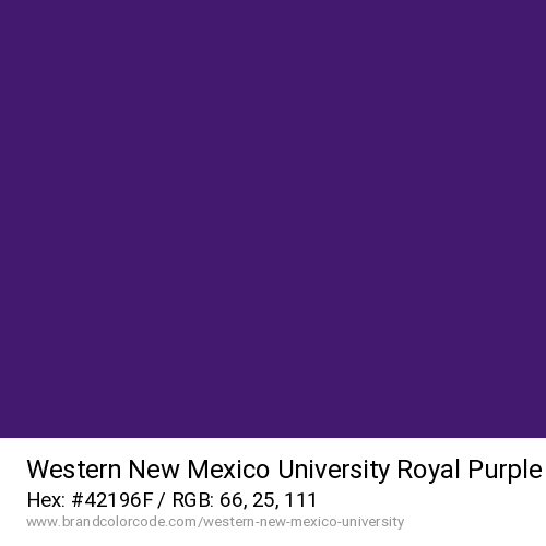 Western New Mexico University's Royal Purple color solid image preview