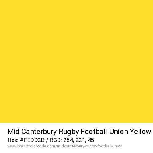 Mid Canterbury Rugby Football Union's Yellow color solid image preview