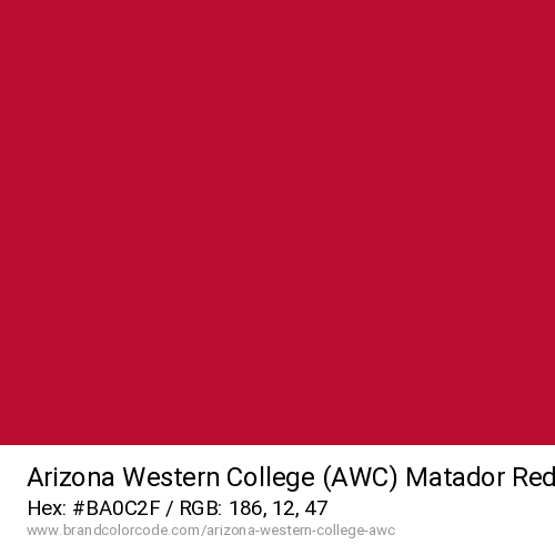 Arizona Western College (AWC)'s Matador Red color solid image preview