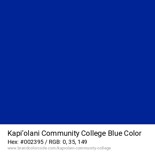 Kapi‘olani Community College's Blue color solid image preview