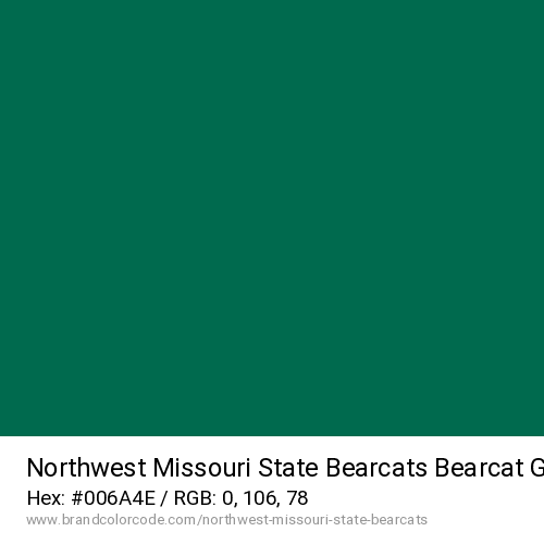 Northwest Missouri State Bearcats's Bearcat Green color solid image preview