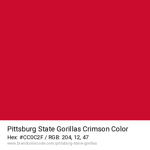 Pittsburg State Gorillas's Crimson color solid image preview