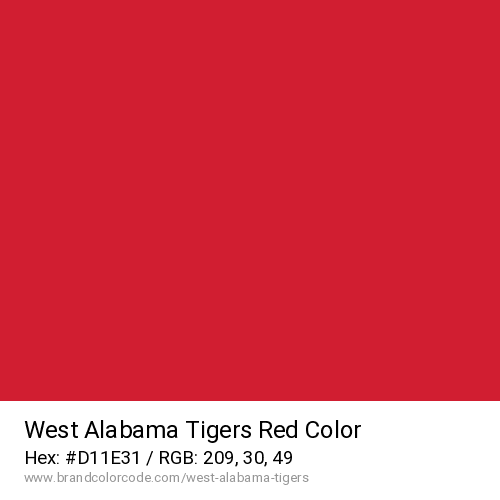 West Alabama Tigers's Red color solid image preview