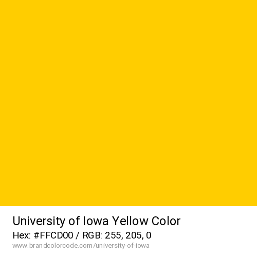 University of Iowa's Yellow color solid image preview